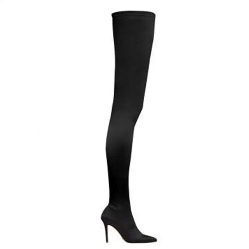 Thigh High Boots Over The Knee Elastic Stretch Boots Women Botas Mujer Sexy Knee High Heels Sock Boots Autumn Winter 241010