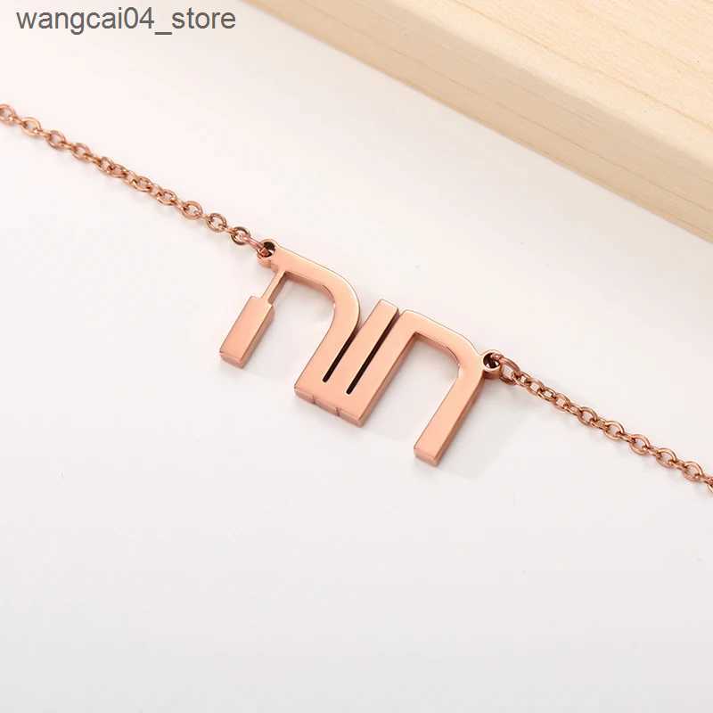 Chokers Customized Je Name Necklace Womens Personalized Hebrew Letter Stainless Steel Chain Necklace Gothic Custom Jewelry L240910