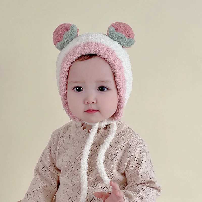 Cute Fruit Ear Baby Hat Winter Warm Plush Ear Protection Cap for Kids Boy Girl Children Beanies Caps Bonnet LX241018