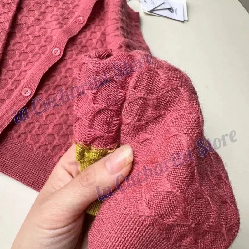 Customize girls cardigans for the autumn and spring season cherry knitted childrens clothing autumn y girls cardigans 241017