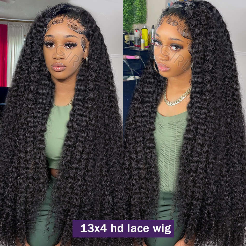 Wigirl Water Curly 3x6 HD Transparent Front Human Hair Wigs Deep Wave 13x4 Lace Frontal Wig 30 Inch 5x5 Closure For Women