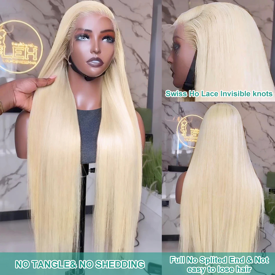 HD 220% 613 Honey Blonde 42 Inches Bone Straight 13X6 Front Human Wigs 13X4 Lace Frontal Brazilian Remy Hair Wig