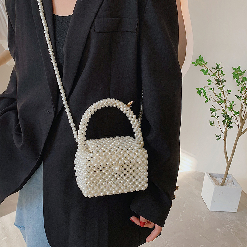 Women Pearl handle Handbag Clutch Totes Purse Tote Shoulder Bag Ladies Crossbody Bag