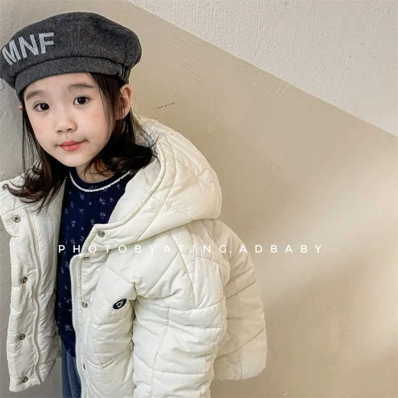 Winter New Childrens Warm Jacket with Velvet Thick Boys Hooded Down Jacket Baby Girls Cotton padded Jacket Childrens Clothing M241018