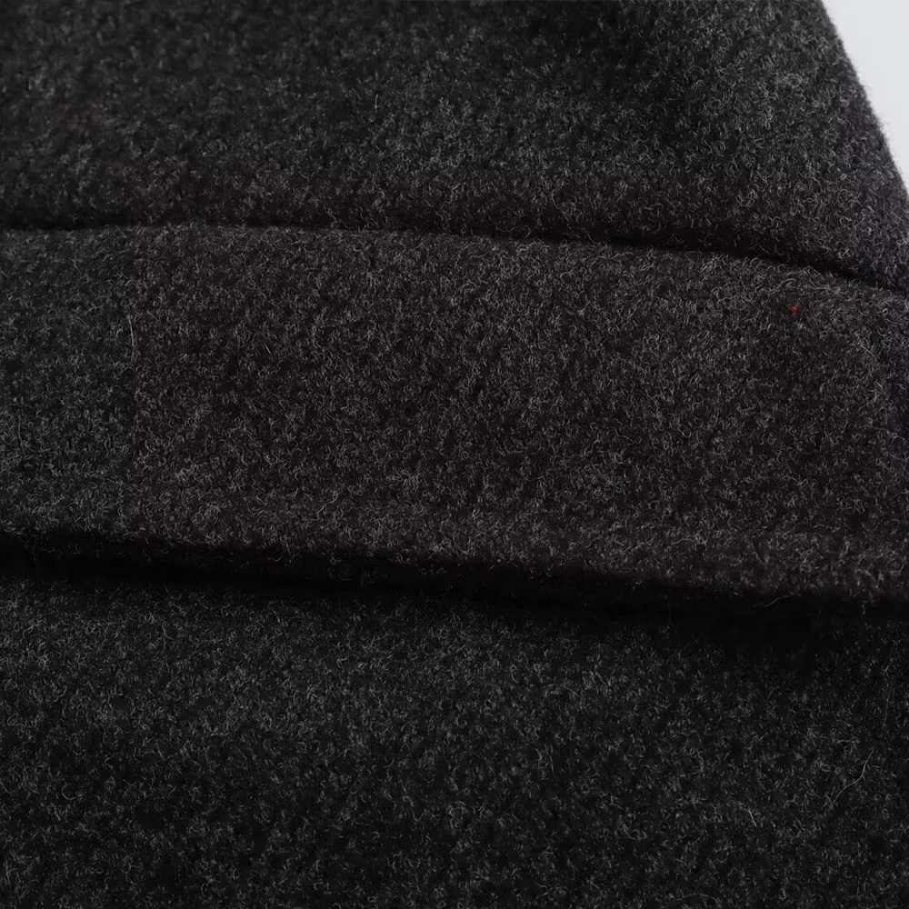 Woolen Coat And Suit Collar With Double Breasted Flap Pockets And Lining Solid Color Soft Loose Long Autumn And Winter CoatX241009