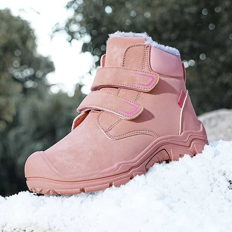 Boots Winter snow boots childrens high top warm plush boots childrens outdoor suede fashion trend girls and boys shoes hiking sports shoes 30-38 H2410