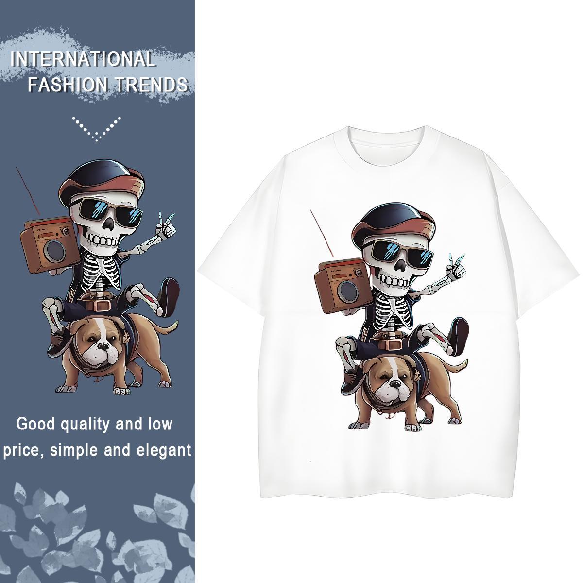 2024 Casual Womens T Shirts 230g Cotton O Neck Short Sleeves Hip Hop Street radio Tshirt for Man Woman Lady DIY Anime Printed Tops Tees