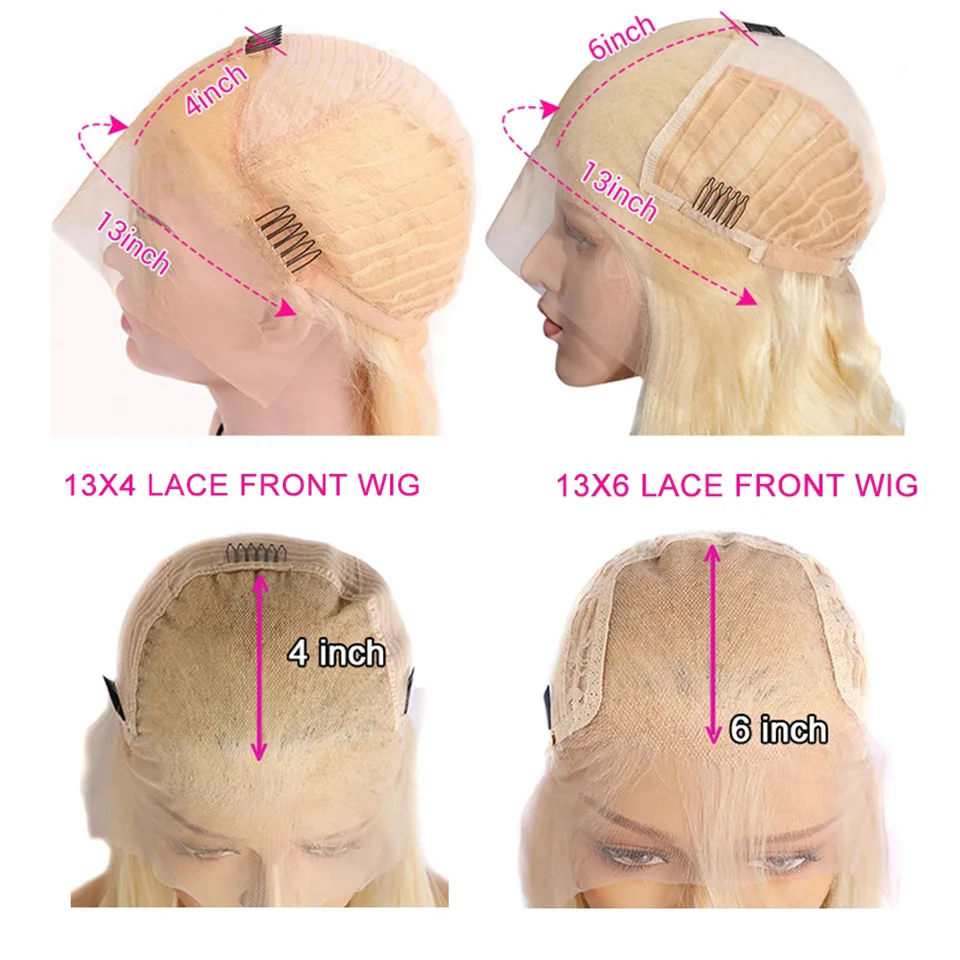 Ash Blonde Ombre full lace Human Hair Wig 150 Density Body Wave Brazilian Remy Hair Lace Front Wigs Preplucked Transparent Lace Wigs short 8-16inch