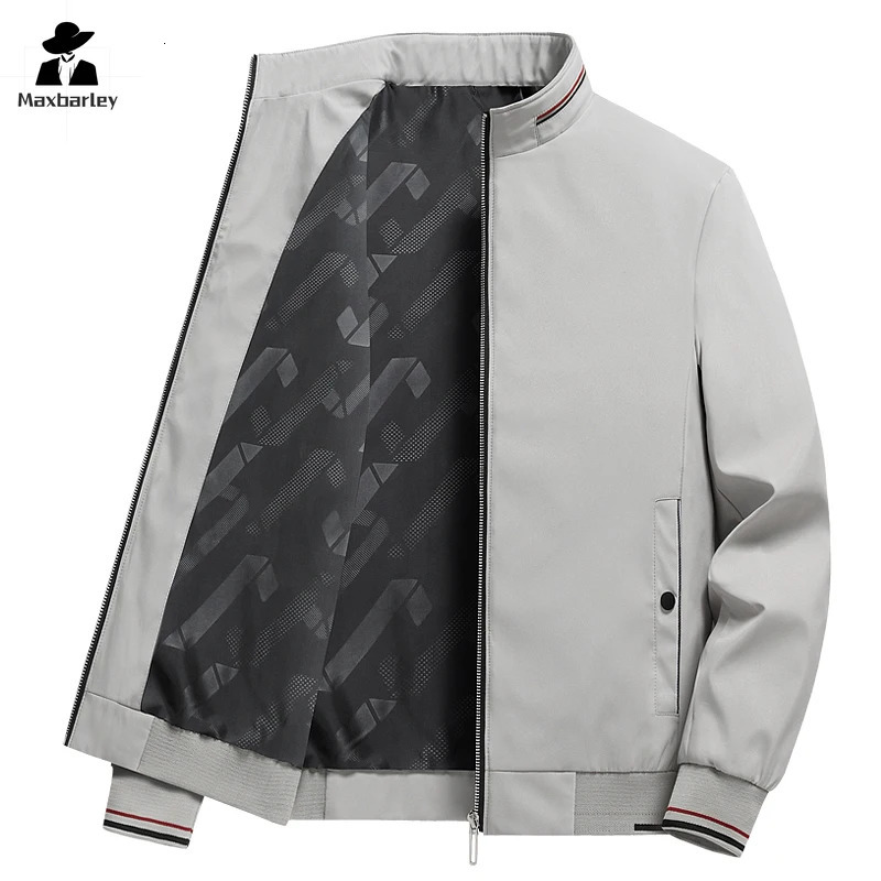 Autumn Jacket Mens Business Casual Stand Collar Windproof Korean Style Slimfit Middleaged Baseball Suit Coat 241018