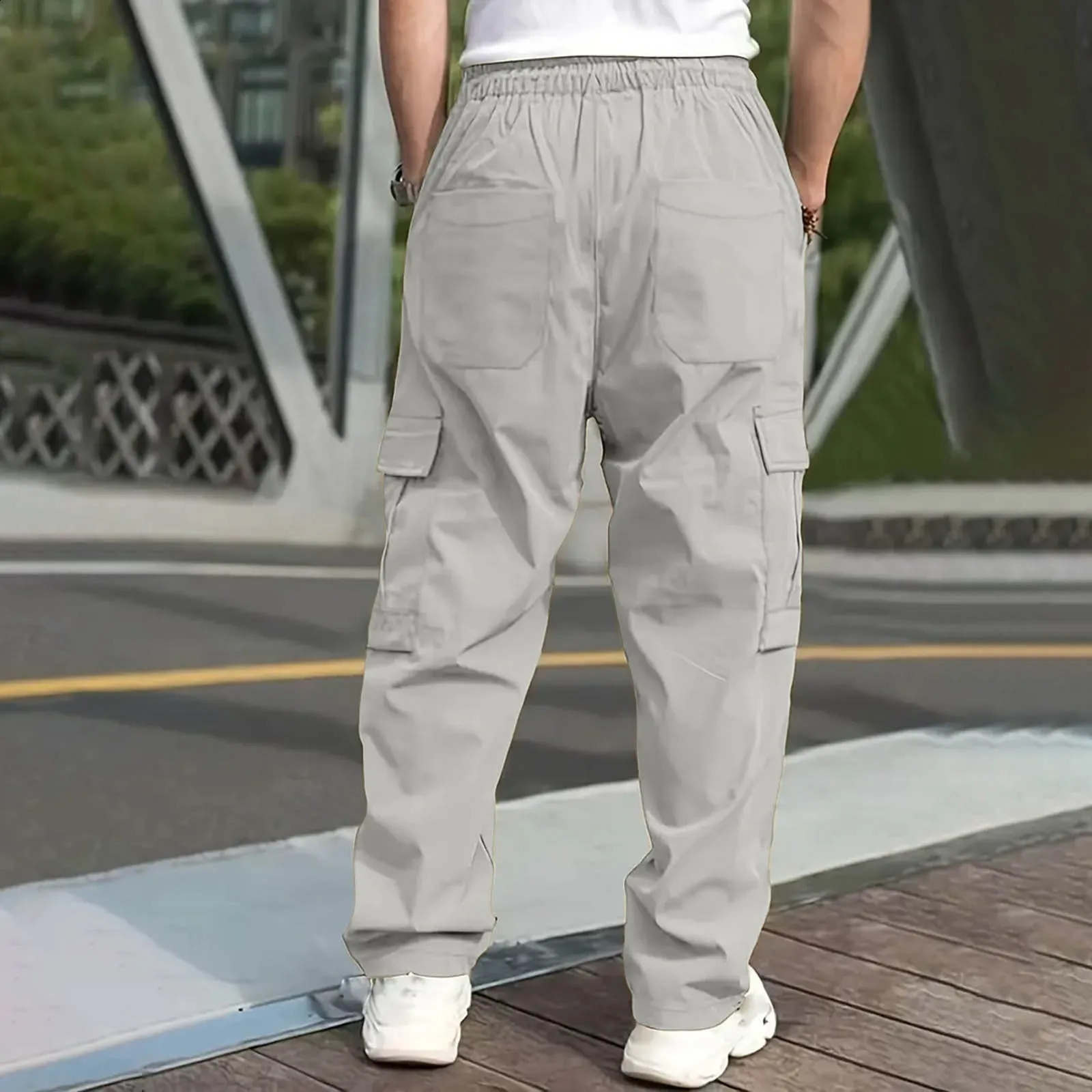 Autumn Multi Pocket Workwear Pants Men Cargo Pants Straight Tube Multifunctional MenS Casual Pants Oversized MenS Pant 241010