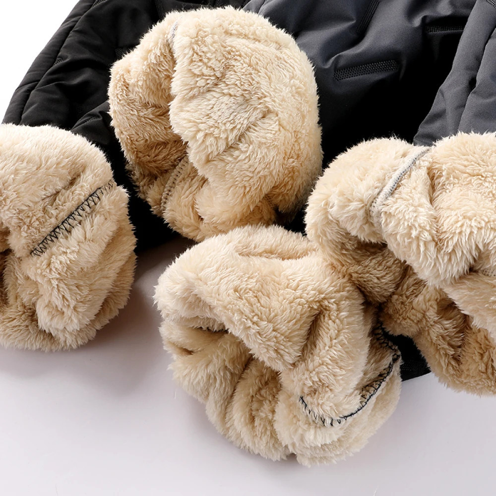 Winter Thick Fleece Pants Mens Plush Lambswool Thermal Sweatpant Fashion Daily Casual Waterproof Warm Trousers Loose Streetwear 241018