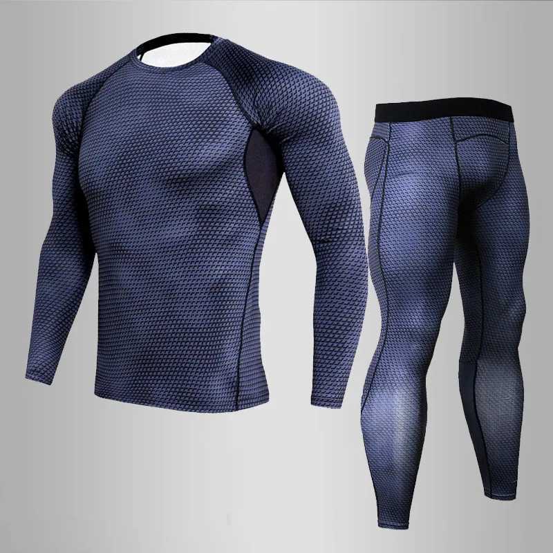 Men's Thermal Underwear New MMA 3D Printed Thermal Underwear Men Compression Thermal Long Slve T Shirt Mens Fitness Bodybuilding Skin Tight Y2410