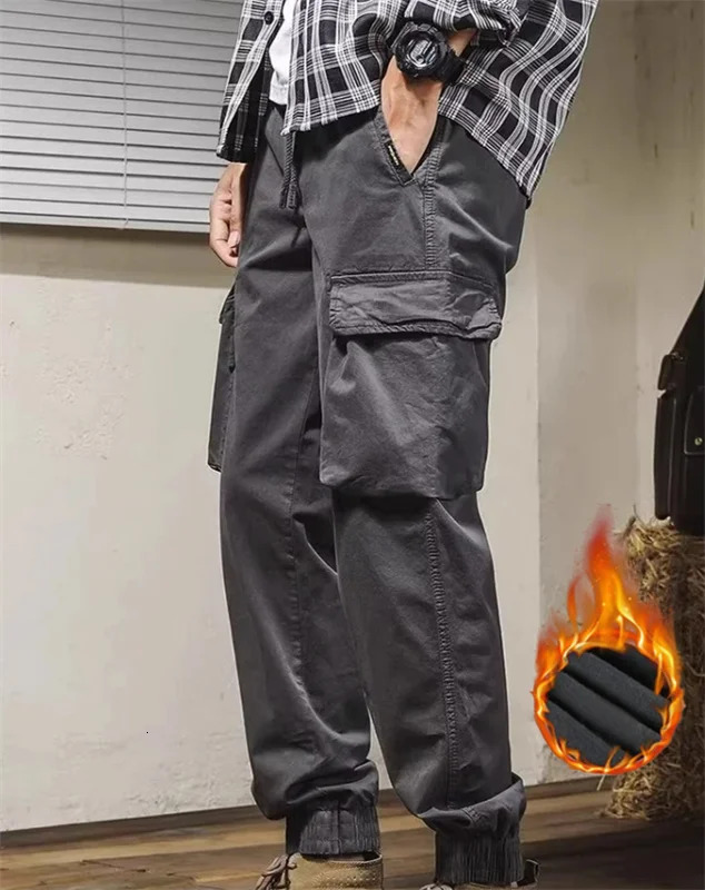 the latest spring and autumn trend handsome fashion overalls boys youth color matching loose bunched feet casual pants 241018