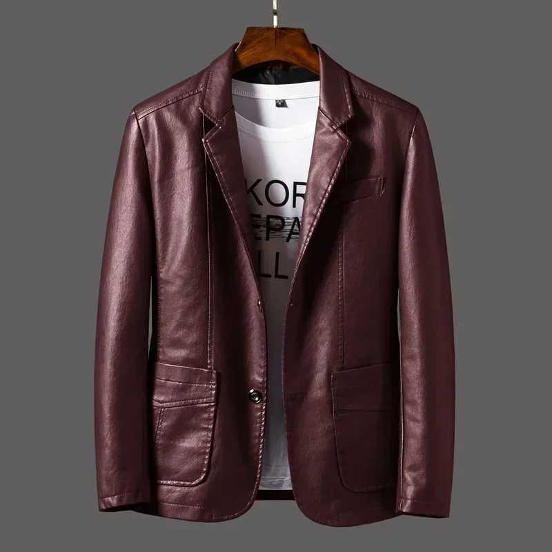 Fashionable handmade high-end new mens warm leather jacket casual mens PU leather jacket leather jacket Y241018