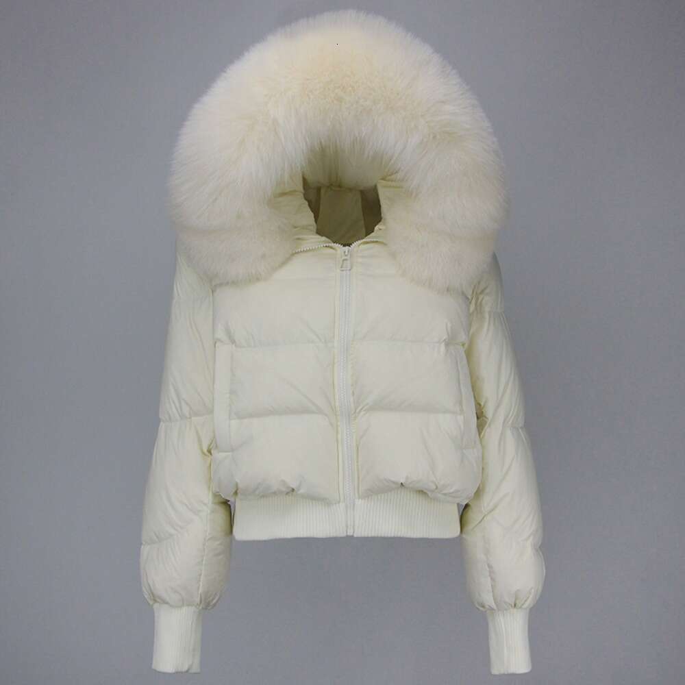 2024 New Real Raccoon Fox Fur Coat Duck Women Down Outerwearbig Collar Winter Jacket Natural Warm Loose Streetwear