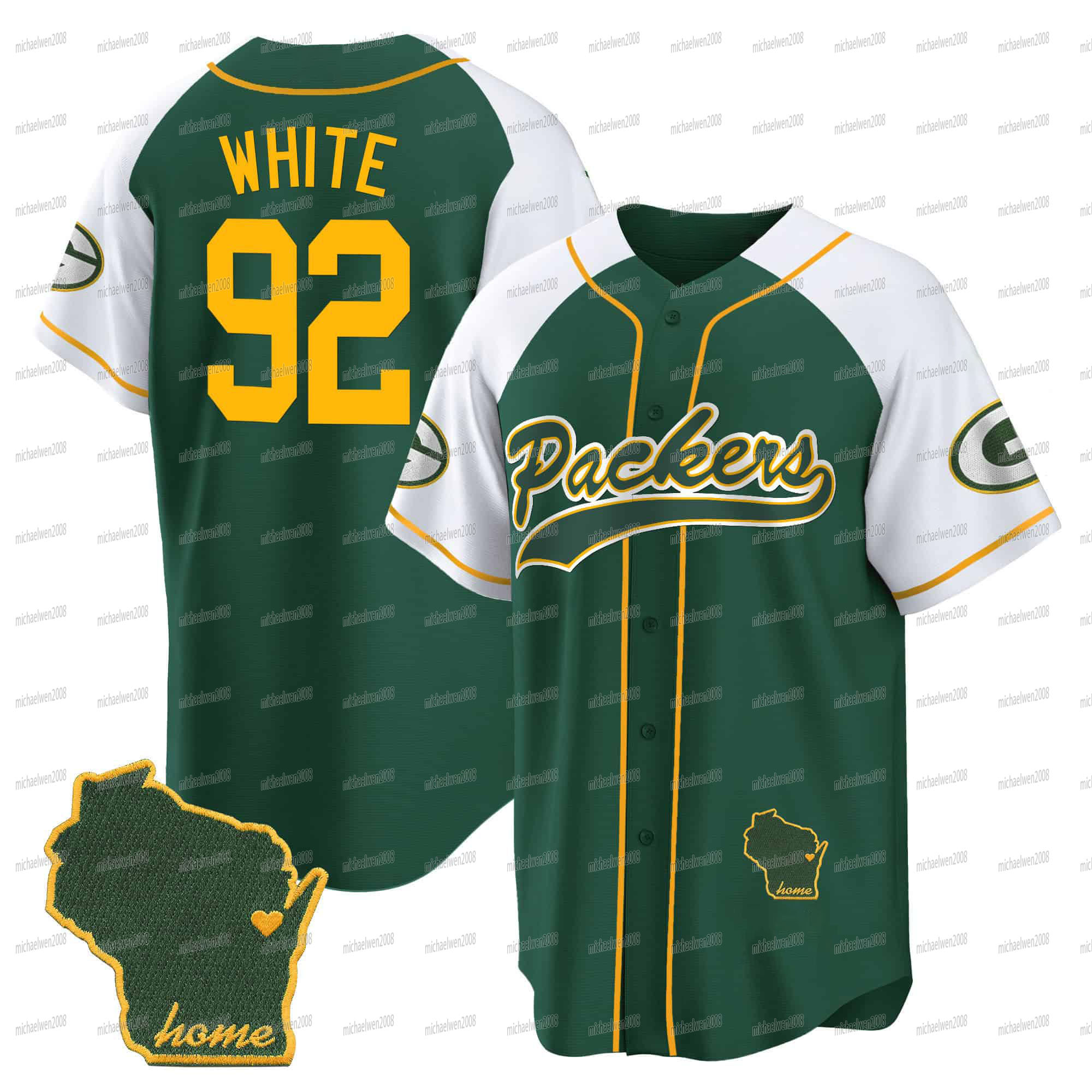 10 Love 87 Doubs 4 Favre Packeres Baseball Jersey 92 White 85 Kraft 12 Rodgers 11 Reed 28 Dillon Custom Any Name Any Number WOMEN MEN YOU