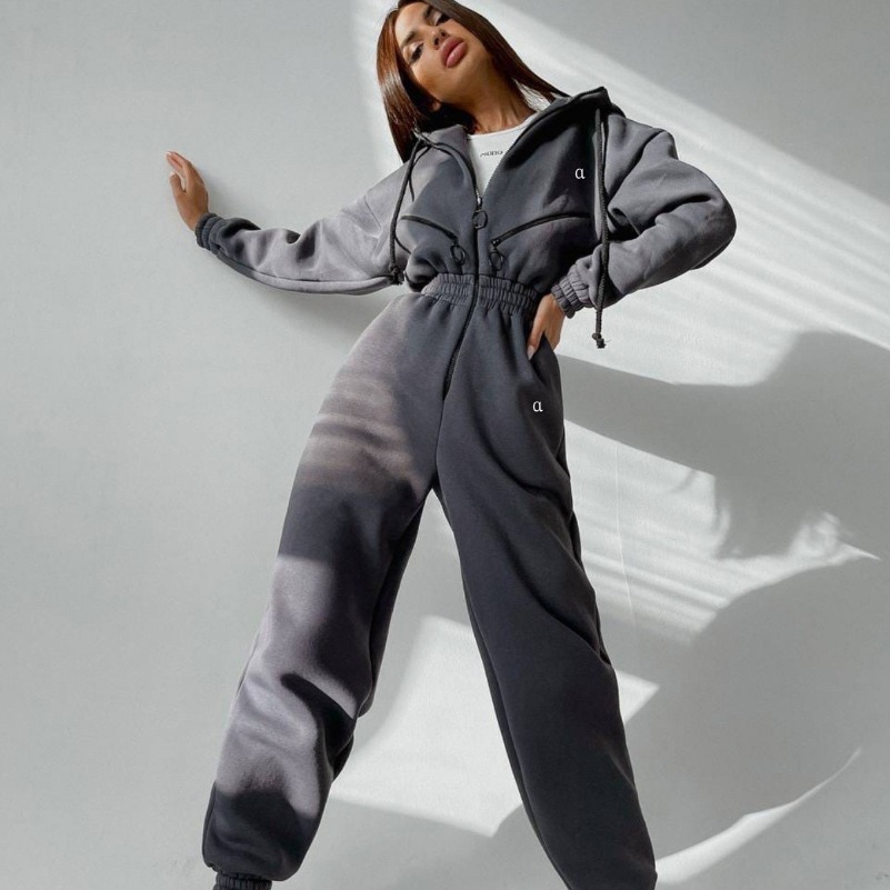 A701 Sports Hooded Sweater Yoga Two Piece Set Jumpsuits Tracksuit Winter Coat Fitness Sweatshirt Workout Jogger Suit Gym Tracksuit Autumn and winter