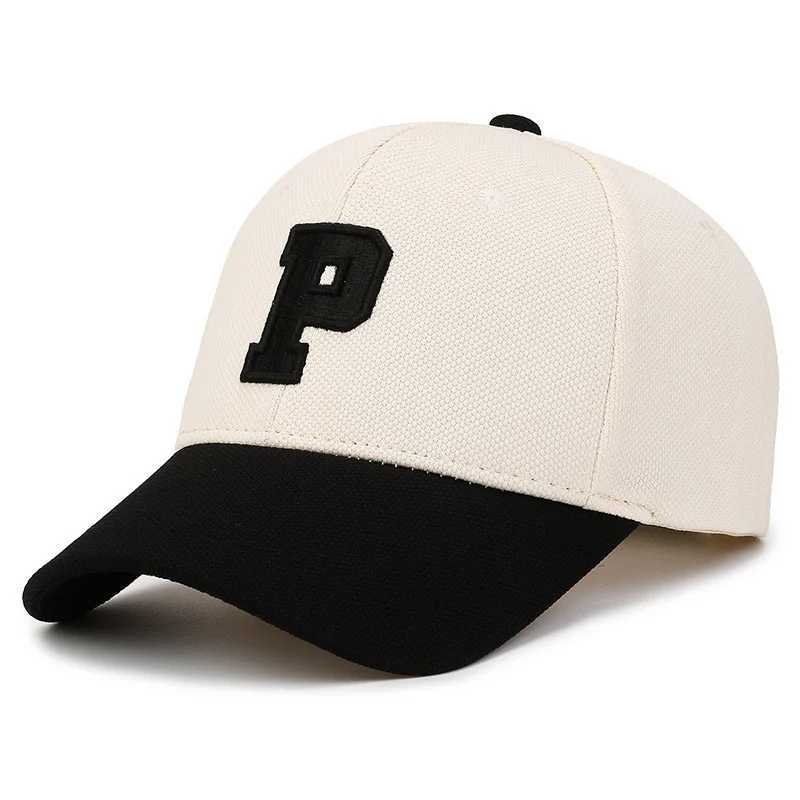 Ladies And Men Cotton Baseball Caps Fashion P Letter Back Button Cap Casual Fall Outdoor Sports Caps Girls Hats UnisexX241018