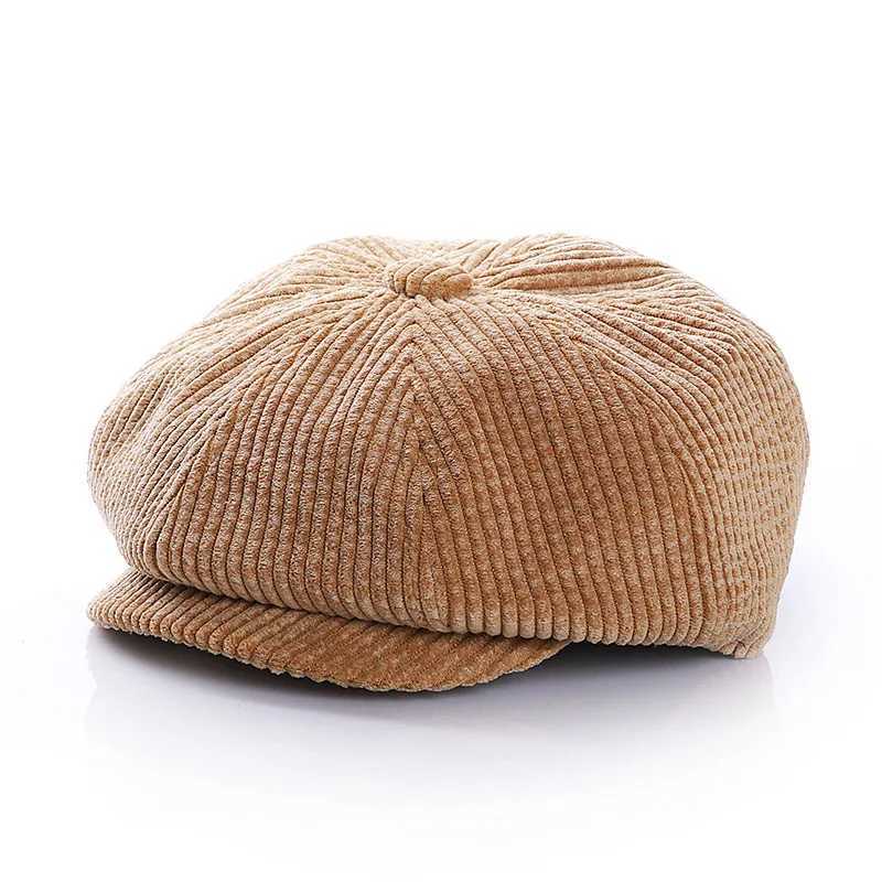 Autumn Winter Childrens Hat Corduroy Boy Beret Vintage Newsboy Hats Baby Cap Solid Color Toddler Kids Accessories 1-7 Years Old LX241018