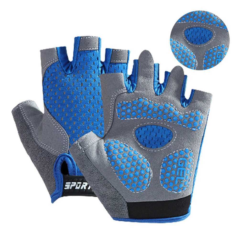 1 pair of childrens bicycle gloves bicycle gloves boys and girls training outdoor sports breathable anti slip half finger road bicycle glovesW241018