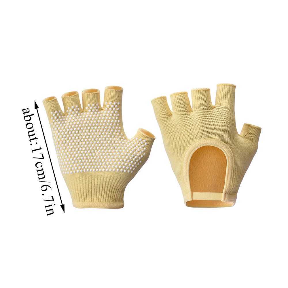 1 pair of womens gym gloves cotton half finger gloves outdoor cycling gloves anti slip yoga fitness gloves WhosaW241018