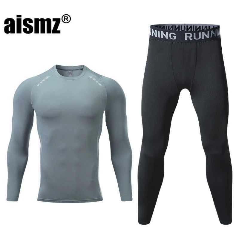 Men's Thermal Underwear Aismz Winter Thermal Underwear Men boy Warm Long Johns Base Layer Sports Fitness leggings Tight undershirts clothing for 