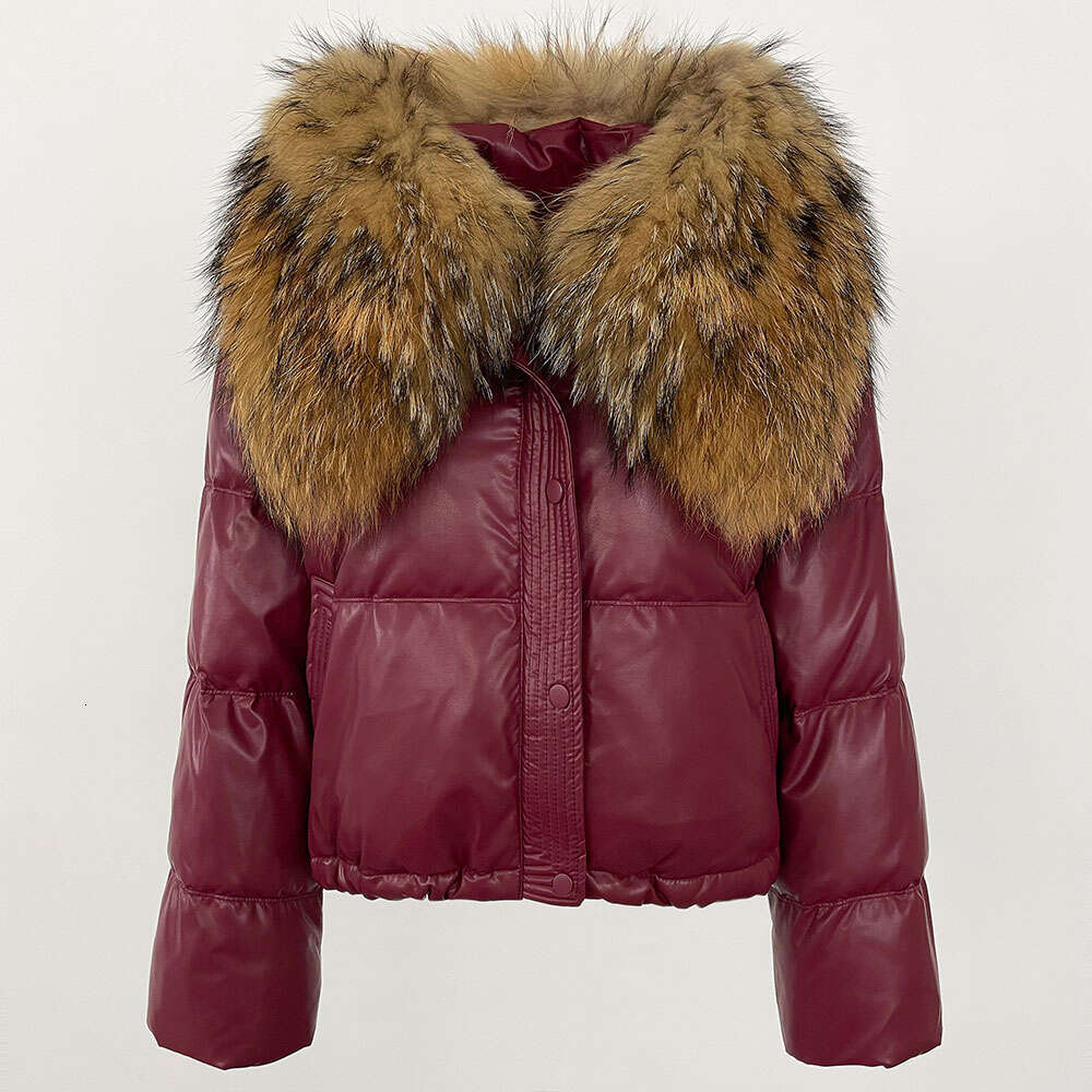 White Duck Coat 2024 New Down Women Winter Short Warmth Puffer Jacket Large Natural Real Raccoon Fur Collar Parkas