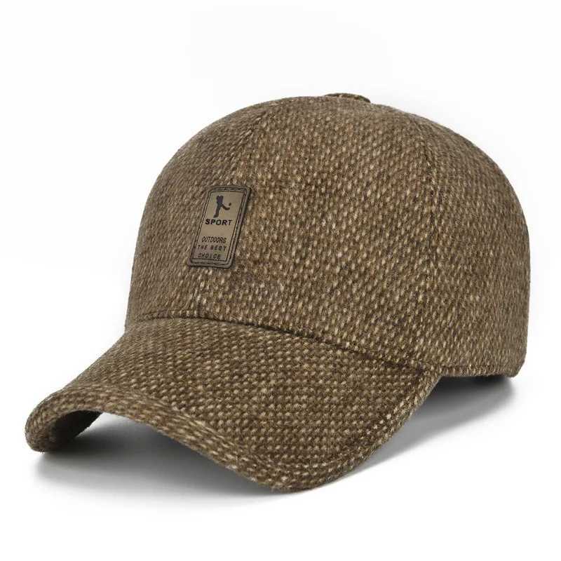 Baseball Cap Autumn Woolen Knitted Designer Mens Winter Cap Thicken Warm Hats with Earflaps Mens Brand Hats Dad Trucker HatsX241018