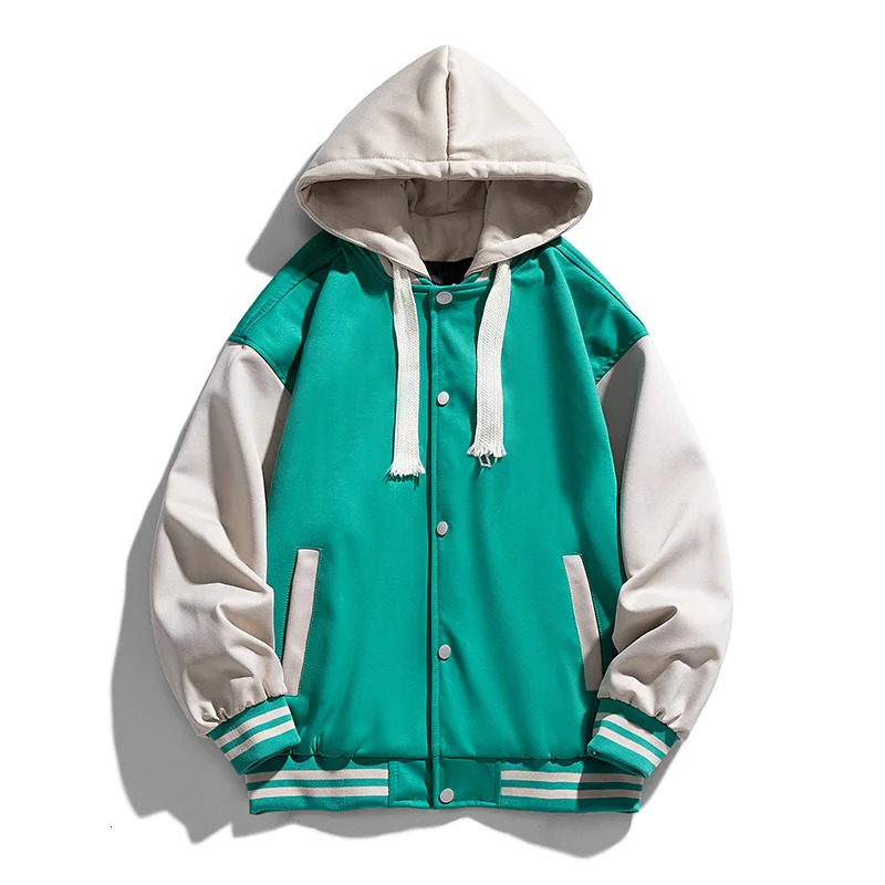 Jacket mens spring and autumn jacket casual top twopiece hooded baseball loose comfortable simple versatile 241018