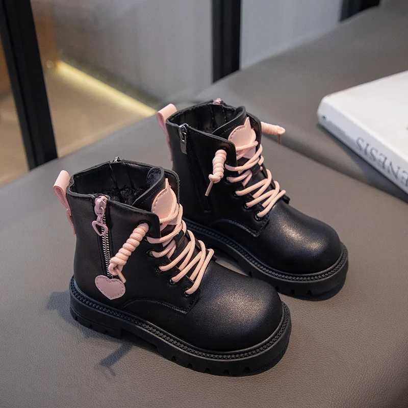 Boots Girls Warm Ankle Boots Fashion Double Zip Kids Beautiful Princess Boots Non-slip Children Performance Catwalk Boots Winter New H241018