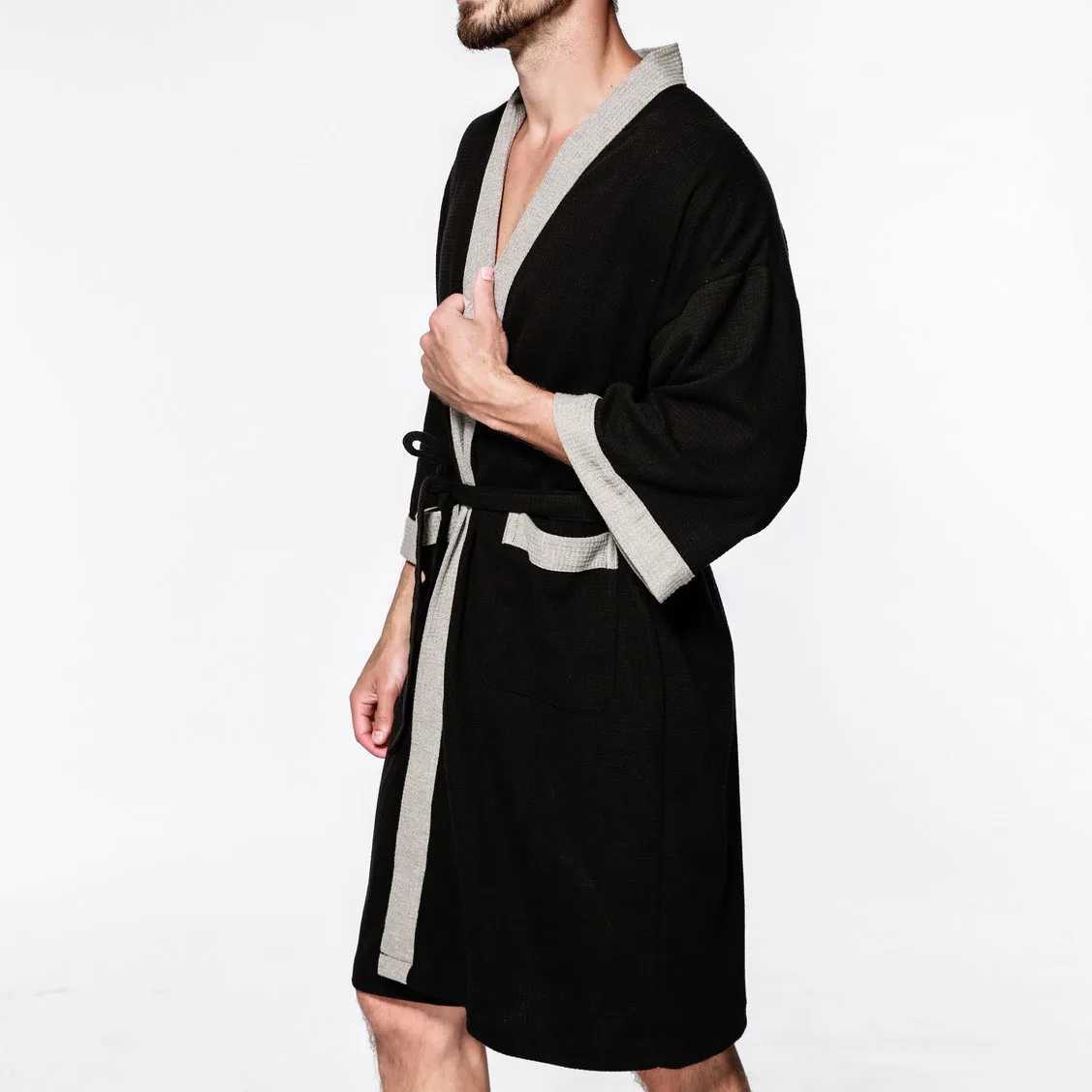 Spring summer Mens bathrobe 7XL Bust 140cm 6XL 5XL Loose cotton bathrobeXJ241018