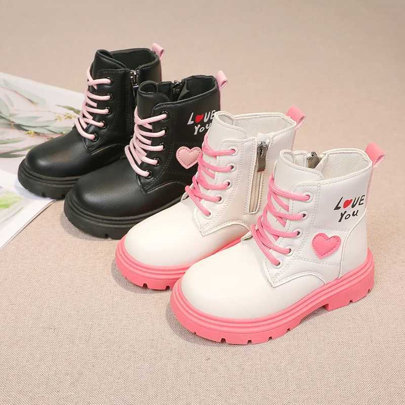 Boots Girls Ankle Boots Non-slip Kids Fashion Performance Boots Heart Children Princess Catwalk Boots Anti-Slippery Size 26-37 H241018