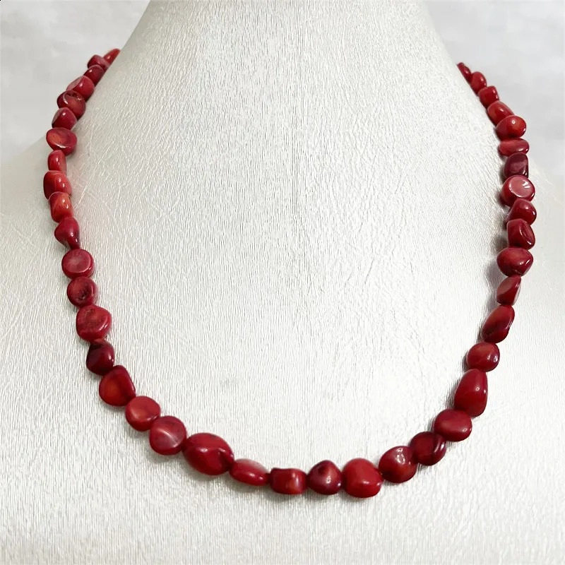 selling irregular diamond red coral necklace genuine natural stone Exquisite gemstone friendship lover fashion jewelry gift 241018
