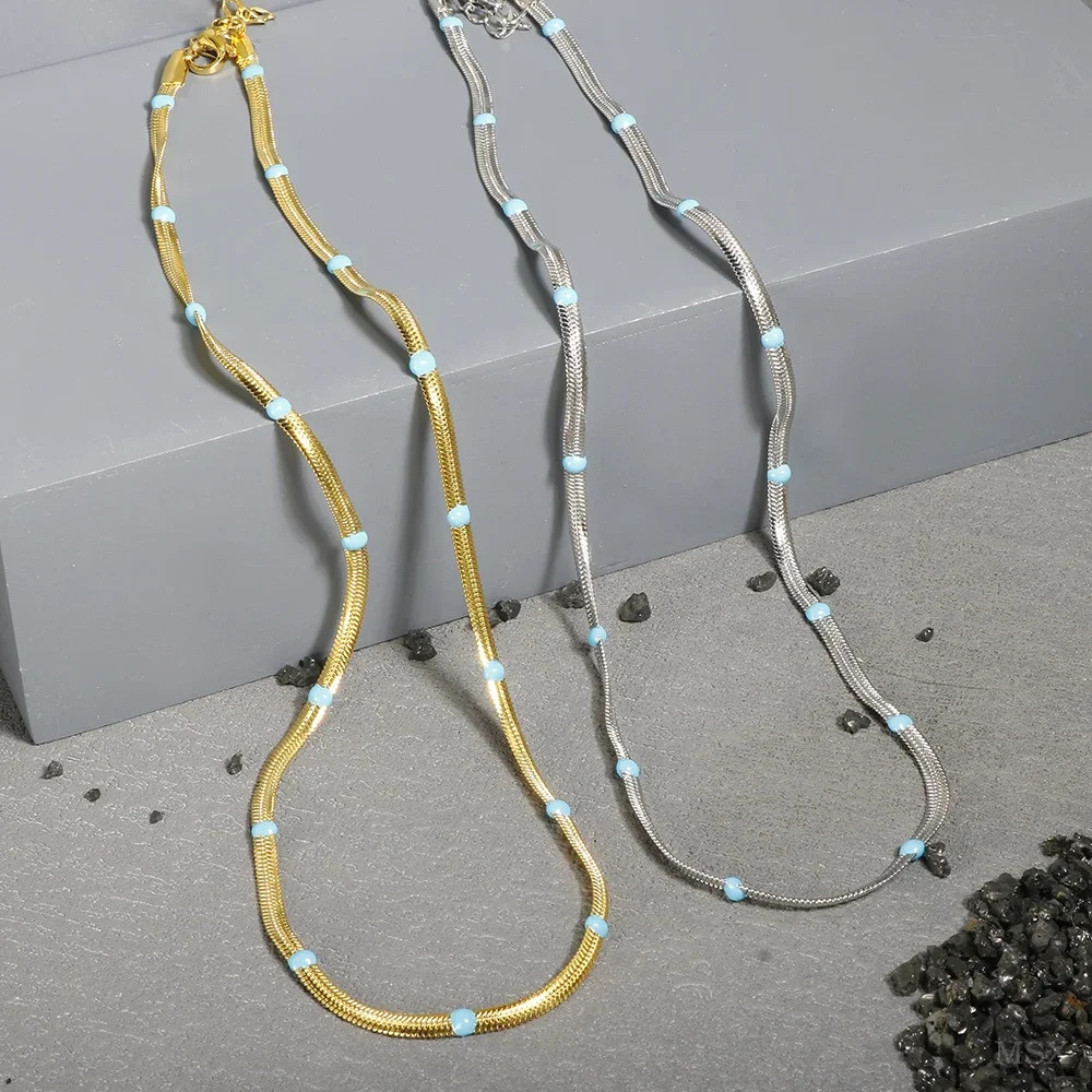 Stainless steel creative chain necklace 241018
