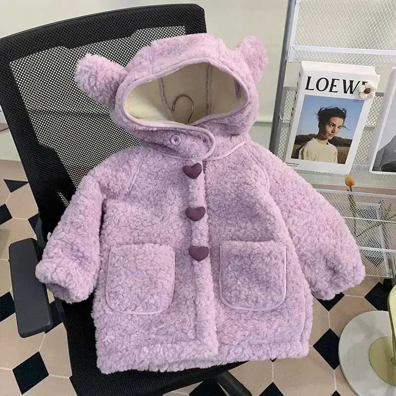 Childrens wool thick warm jacket childrens hooded jacket girls jacket 1-7Y baby girls jacket winter jacket M241018