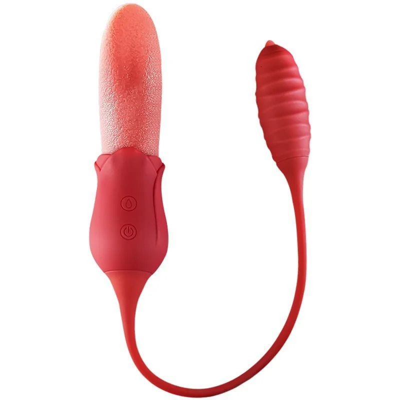 Silicone rose tongue licking vibrator egg labia stimulation massage sex toy female masturbation couple flirting game 241009