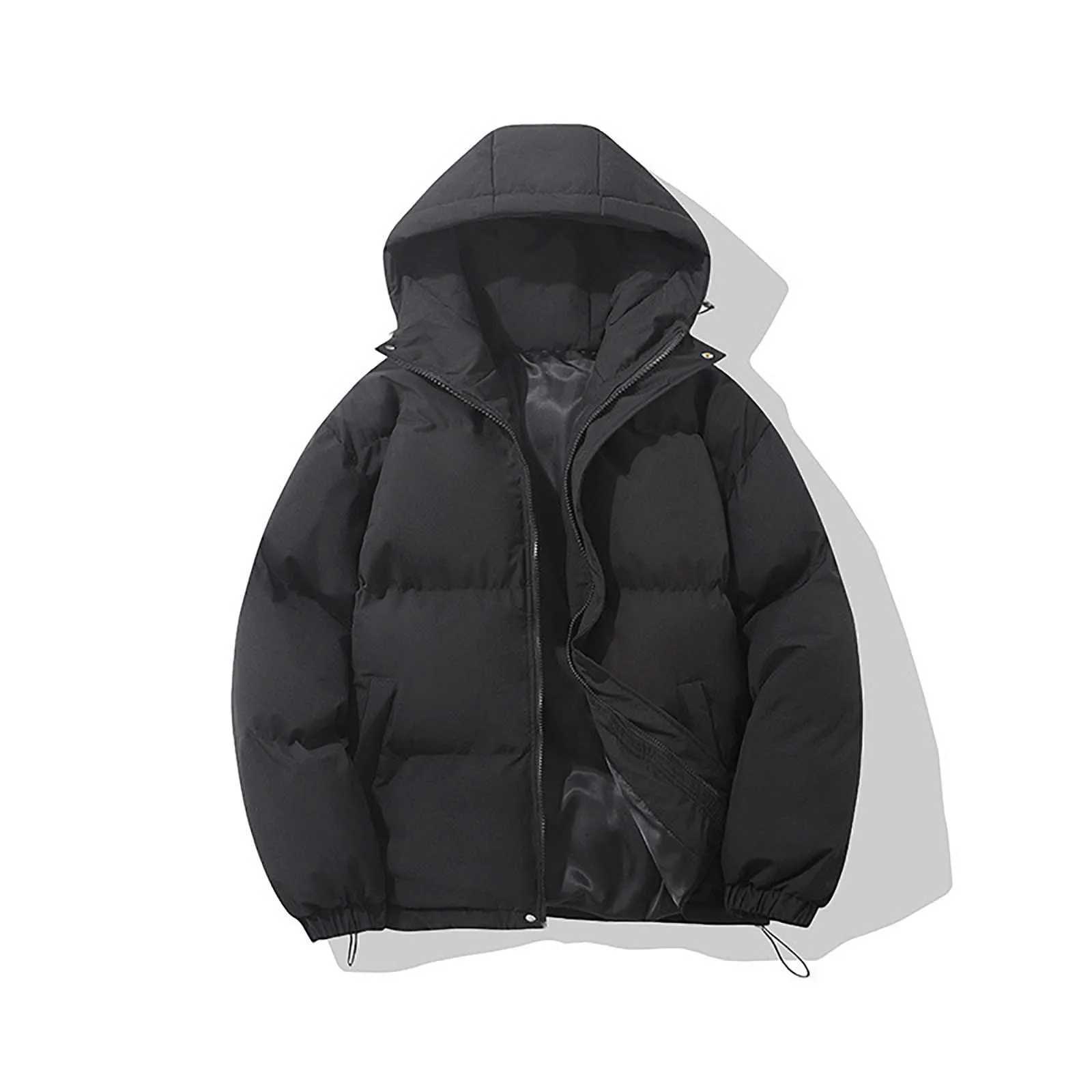 Mens Outdoor Coat Long Sleeve Turn Down Collar Solid Color Zip Up Jacket With Pocket Autumn And Winter Unisex Jacket Overcoat LX241018