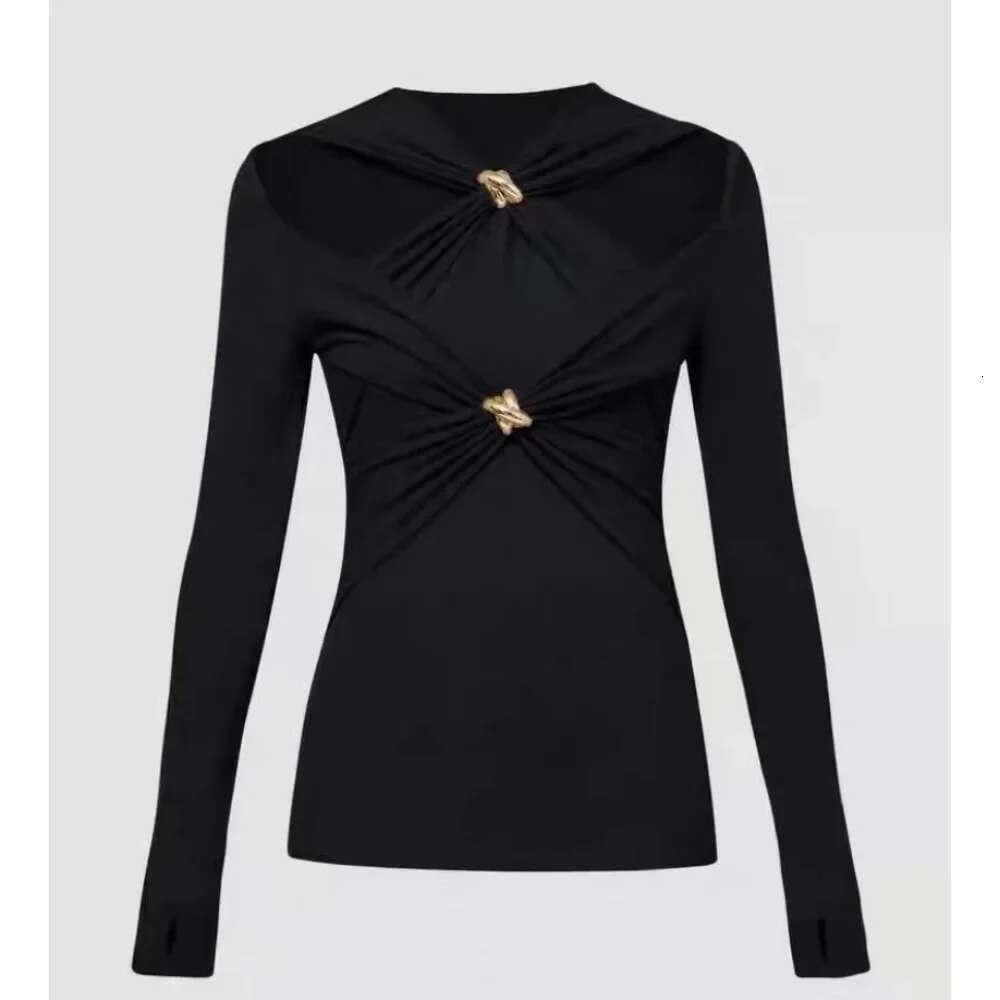 Spring Autumn New Fashion Women's Knitted Pullover Long Sleeves Folds Hollow Out Elastic Knot Slim Designer Sweater 2024