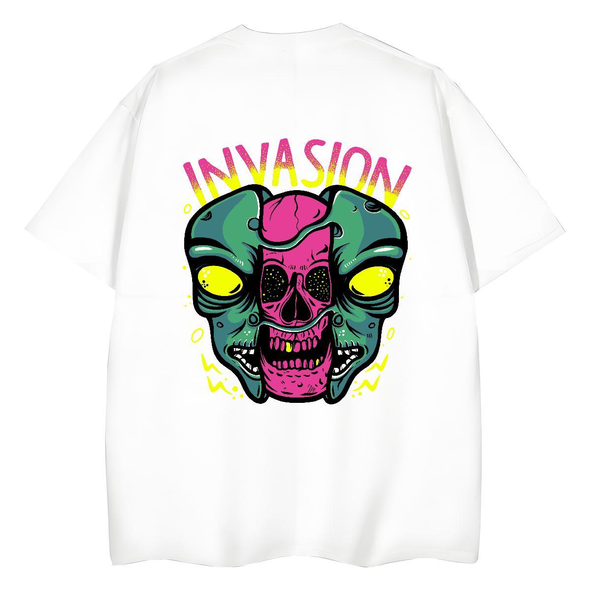 Fashion New T shirt 100% Cotton 230g Round Neck Short Sleeve Outdoor skull Couples T Shirts Designer Anime Clothes Shirt