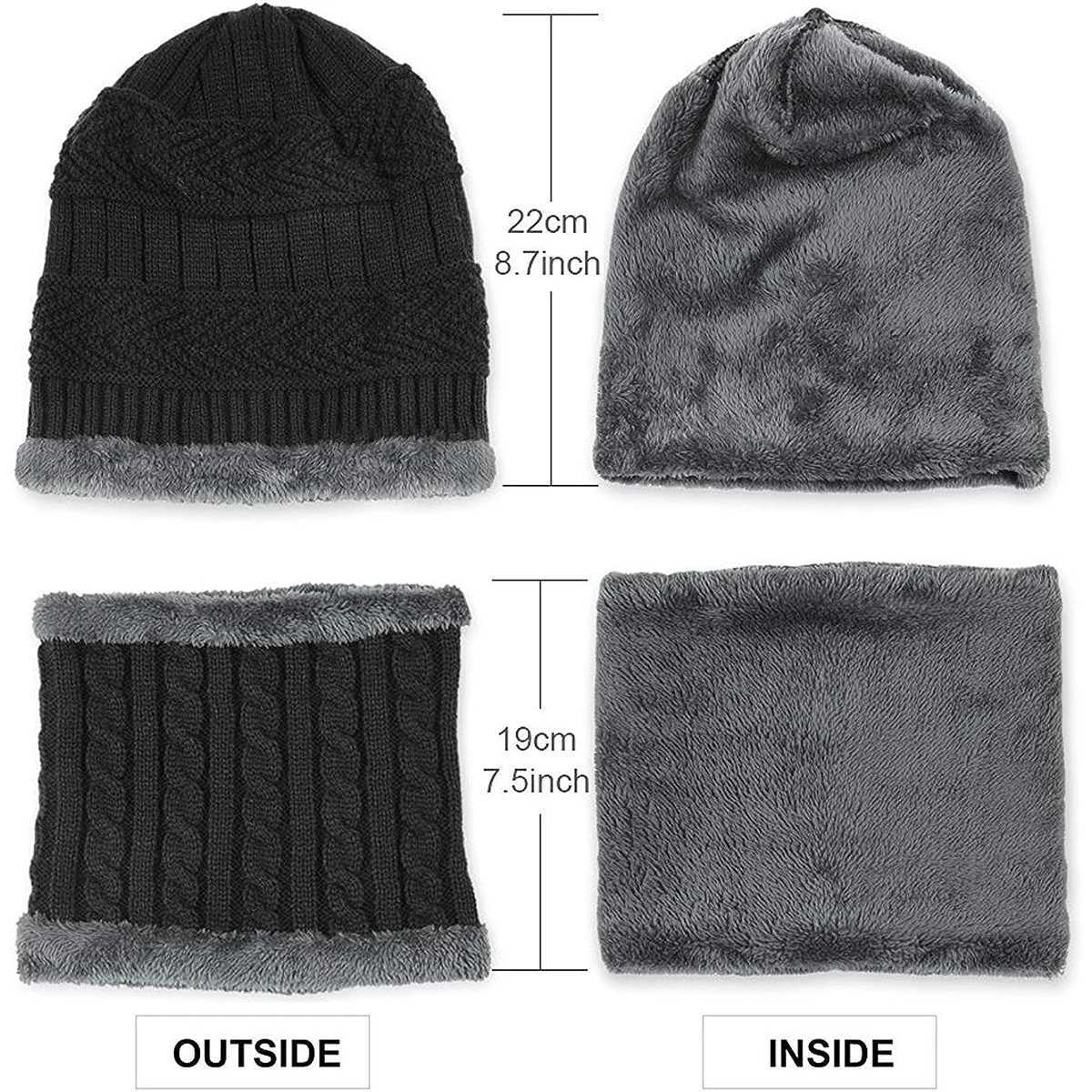 5-14 Years Kids Warm Knitted Hat Scarf Set Children Autumn Winter Hat Soft Knitted Cap Bonnet Infant Kids Hat For Boys Girls LX241018
