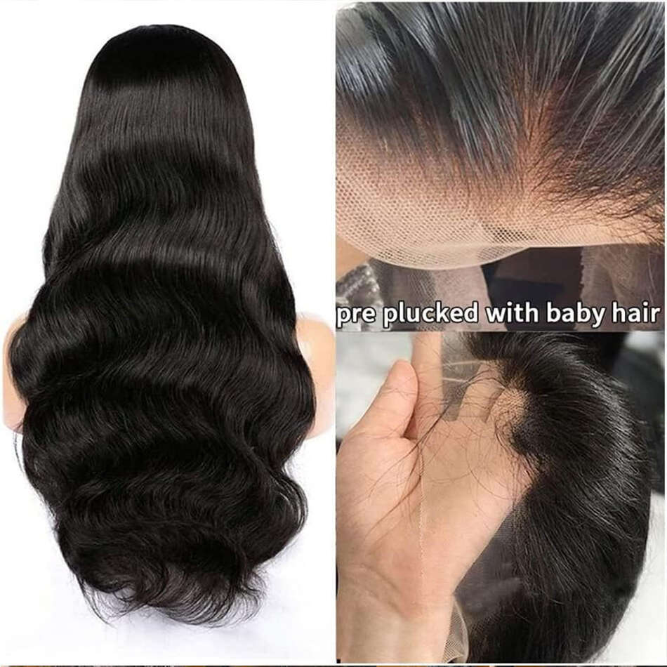 Body Wave Wigs Front Pre Plucked With Baby Brazilian 13x4 Virgin Human Hair Lace Frontal Wig For Women
