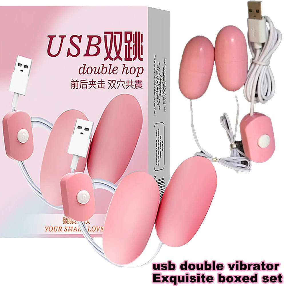 2PC USB vaginal massager Gspot clitoral stimulator tongue oral licking vibrator powerful sex toy female double vibrating egg 241009