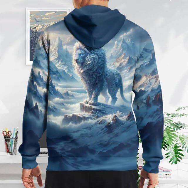 Hoodie for Mens Womens Lion Hoodies For Men 3D Print Design Leo Zodiac Pullover Sweatshirt Wildlife Adult Womans Animal Graphic Hoodies sweatshirt Tre