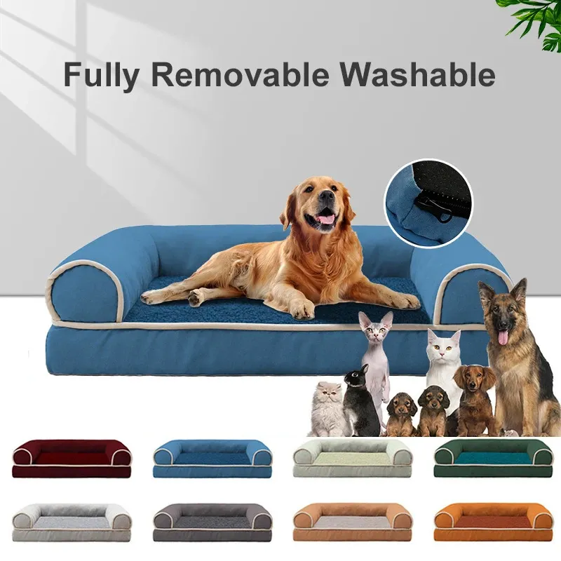 New Dog Beds Furniture Kennels Pens Square Washable Pet Bed For Dog Bed Cats Sofa Beds For A Small Dog Puppy Sofa For Dog Sofa Warm Blanket Winter