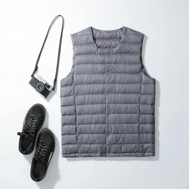 Mens Sleeveless Er 2023 New Autumn Winter Ultra Lightweight Packable Warm White Duck Down Men Vest Jackets