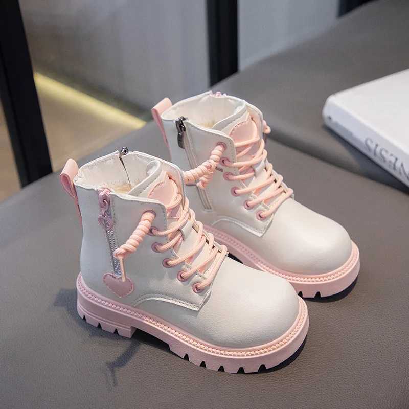 Boots Girls Warm Ankle Boots Fashion Double Zip Kids Beautiful Princess Boots Non-slip Children Performance Catwalk Boots Winter New H241018
