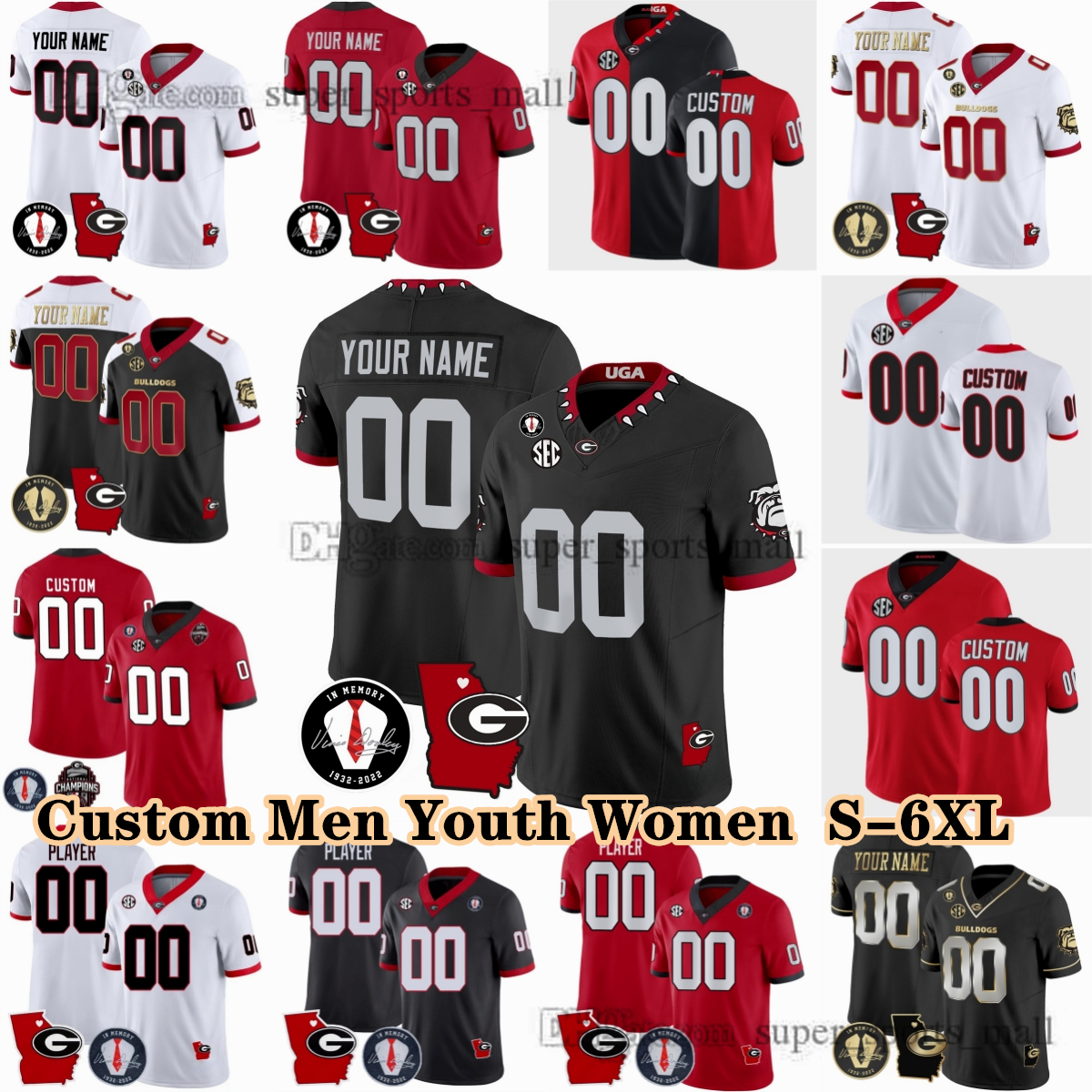 Authentic Georgia Bulldogs College Football Jerseys 15 Carson Beck Trevor Etienne Arian Smith Malaki Starks Dan Jackson Gunner Stockton Frazier Robinson Bell