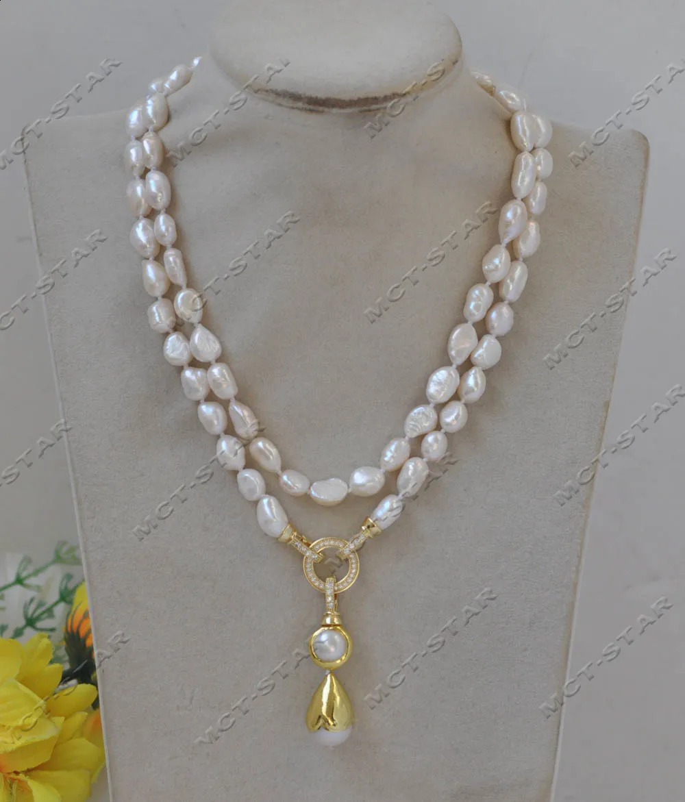 Z13029 32 natural round lapis lazuli lapis lazuli aquamarine gemstone pearl necklace plated with gold beads pendant 241017