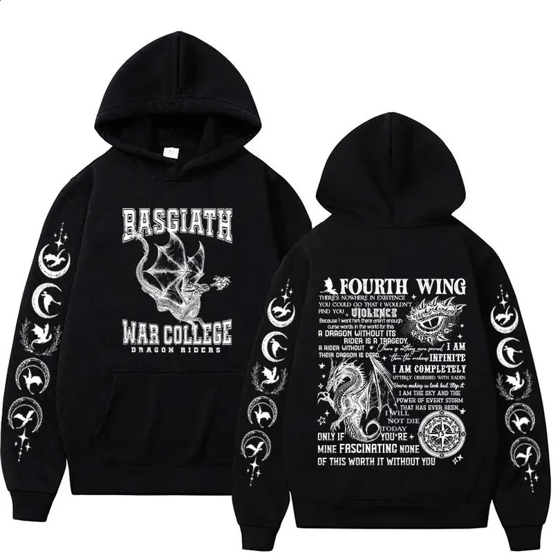 Xaden Riorson House Hoodies Iron Flame Dragon Rider Fourth Wing Emblem Sweatshirt Basgiath War Men Fashion Cool Oversized Hoodie 241009