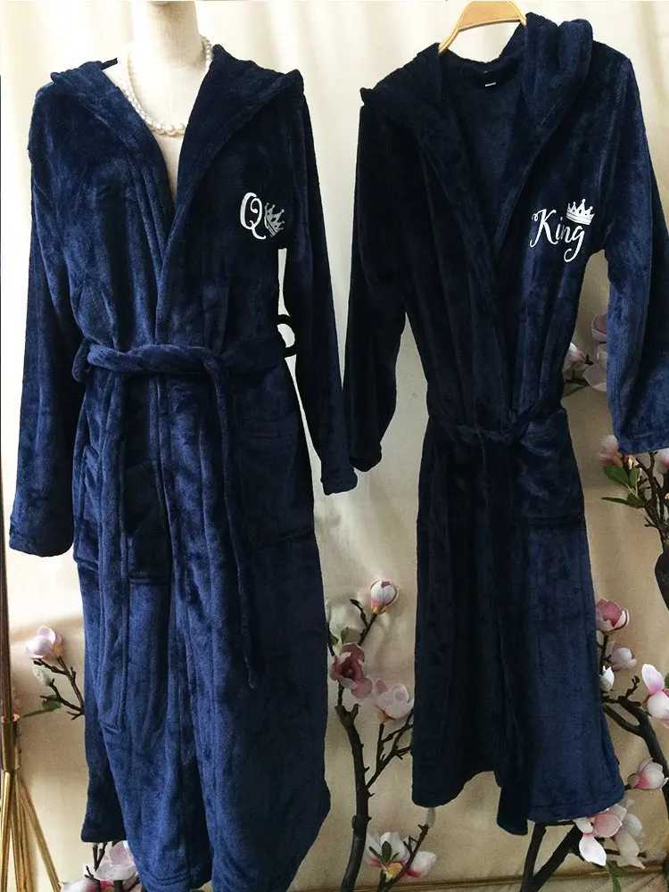 Personalization Hooded Bathrobe for Couples Custom Winter Hooded Bathrobes Wedding Husband Wife Gift Customized Bath Robes 2023XJ241018